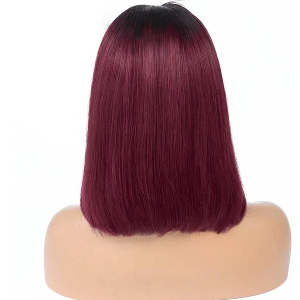 Short Straight 1B-99J Colored Bob Human Hair Wig Short Straight 1B-99J Colored Bob Human Hair Wig